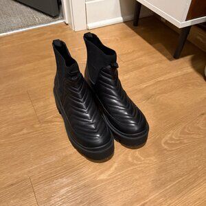 Black Quilted Ankle Boots